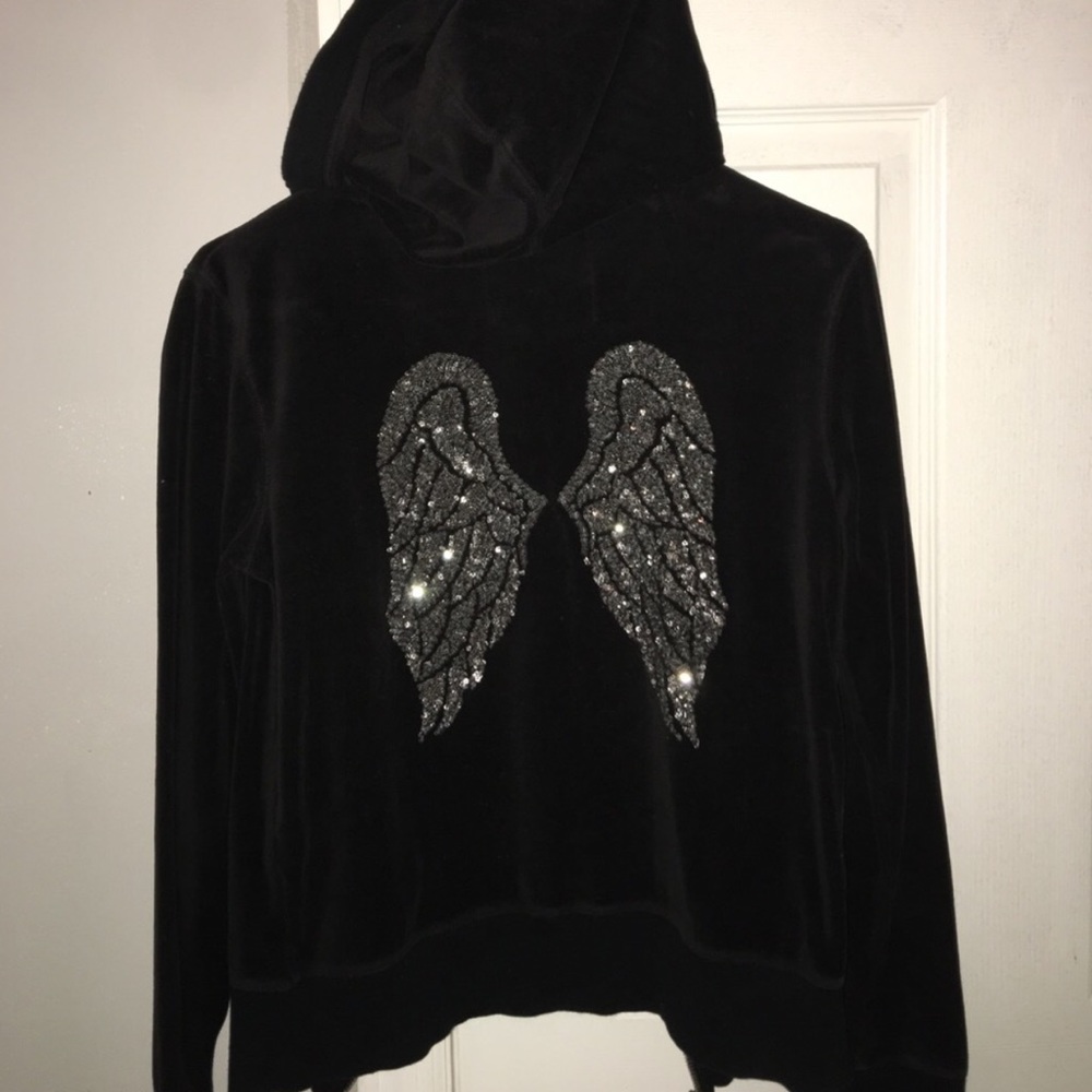VS black zip up with angel wings